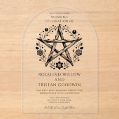 ロマン異教のク結婚ウィッカ アクリル招待状 (正面)