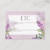 ロマン素朴クパープル&セージのライラック詳細 エンクロージャーカード (正面)