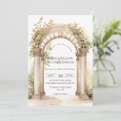 ロマン素朴クベージュアーチランチファームバーン 招待状 (スタンド正面)