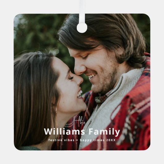 ロマン素朴クミニマル・スウィート・カップルの写真 メタルオーナメント (正面)