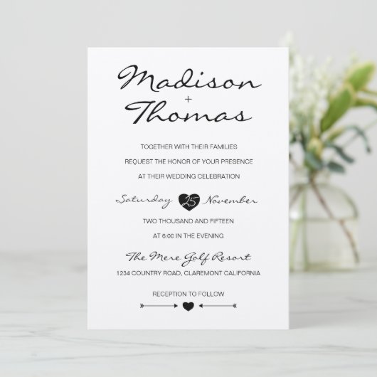 ロマン素朴ティスイート結婚式招待状 招待状 (スタンド正面)