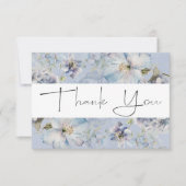 ロマン素朴ティダスティブルー&ホワイトフローラズ結婚 サンキューカード (正面)