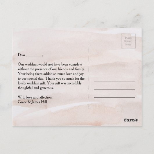 ロマン素朴ティックな矢とハート結婚の感謝 ポストカード (裏面)