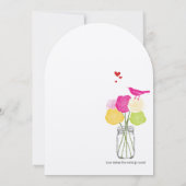 ロマン素朴ティックバラメイソンジャールラブバード 招待状 (裏面)