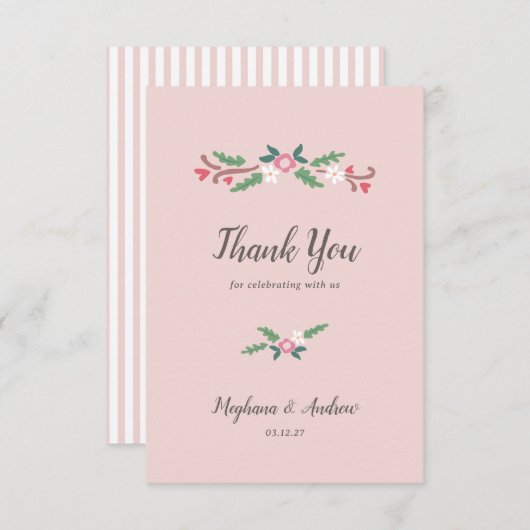 ロマン素朴ティックフローラ束 サンキューカード (正面/裏面)