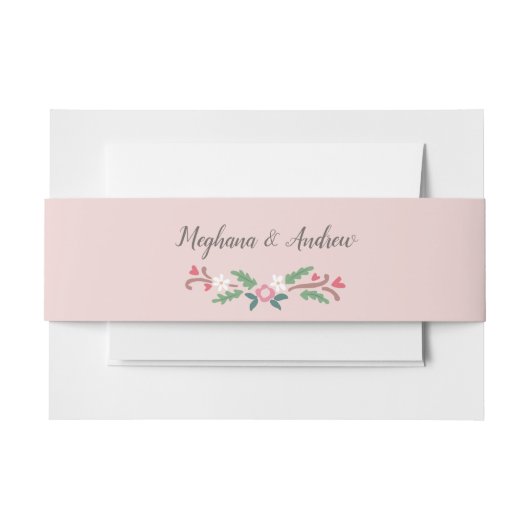 ロマン素朴ティックフローラ束 招待状ベリーバンド (正面例)