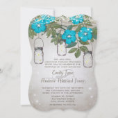 ロマン素朴ティックメイソンジャーティール(緑がかった色)アクア 招待状 (正面)