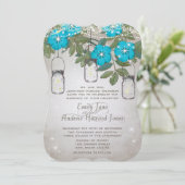 ロマン素朴ティックメイソンジャーティール（緑がかった色）アクア 招待状 (スタンド正面)