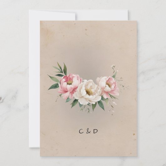 ロマン素朴ティボホ結婚式招待状 招待状 (裏面)