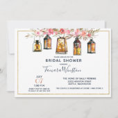 ロマン素朴ティランタンバラ金ゴールドブライダルシャワー 招待状 (正面)