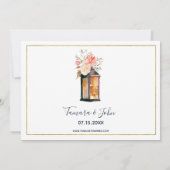 ロマン素朴ティランタンバラ金ゴールドブライダルシャワー 招待状 (裏面)