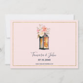 ロマン素朴ティランタンバラ金ゴールドブライダルシャワー 招待状 (裏面)