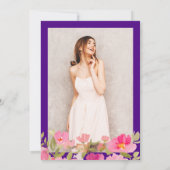 ロマン絵を描クピンクフローラパープルスイート16 招待状 (裏面)