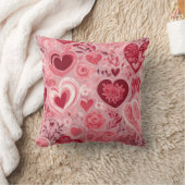 ロマン絵を描ティック枕とハート クッション (ブランケット)