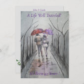 ロマン絵画ティックの40結婚周年 招待状 (正面/裏面)