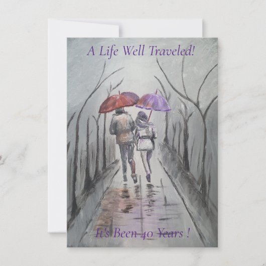 ロマン絵画ティックの40結婚周年 招待状 (正面)