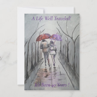 ロマン絵画ティックの40結婚周年 招待状