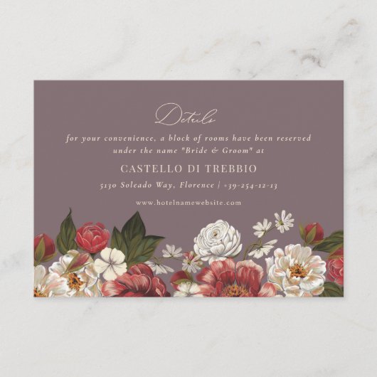 ロマン色彩の鮮やかフローラ結婚の エンクロージャーカード (正面)