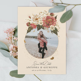 ロマン色彩の鮮やか結婚フローラフェイク金ゴールド セーブザデート