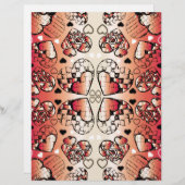 ロマン赤と白お洒落ティックハートパターン (正面/裏面)