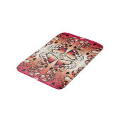 ロマン赤と白お洒落ティックハートパターン バスマット (アングル)