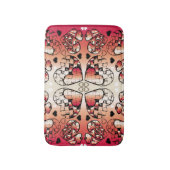 ロマン赤と白お洒落ティックハートパターン バスマット (正面縦)