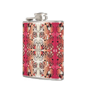 ロマン赤と白お洒落ティックハートパターン フラスク (左)