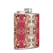 ロマン赤と白お洒落ティックハートパターン フラスク (右)