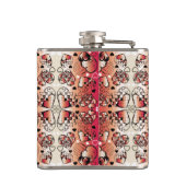 ロマン赤と白お洒落ティックハートパターン フラスク (裏面)