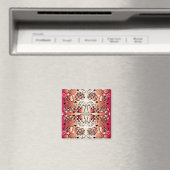 ロマン赤と白お洒落ティックハートパターン マグネット (インサイチュ (食洗機))