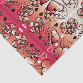 ロマン赤と白お洒落ティックハートパターン 薄葉紙 (詳細)