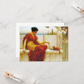 ロマン遊女性の猫お気に入りのと カード (正面/裏面インサイチュ)