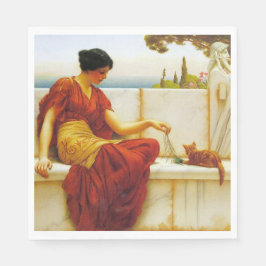 ロマン遊女性の猫お気に入りのと スタンダードランチョンナプキン