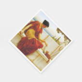 ロマン遊女性の猫お気に入りのと スタンダードランチョンナプキン (角)