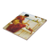 ロマン遊女性の猫お気に入りのと タイル (側面)