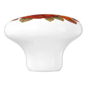 ロマン魅力的ティックバラテラコタルビーレッドオレンジ セラミックノブ (側面)