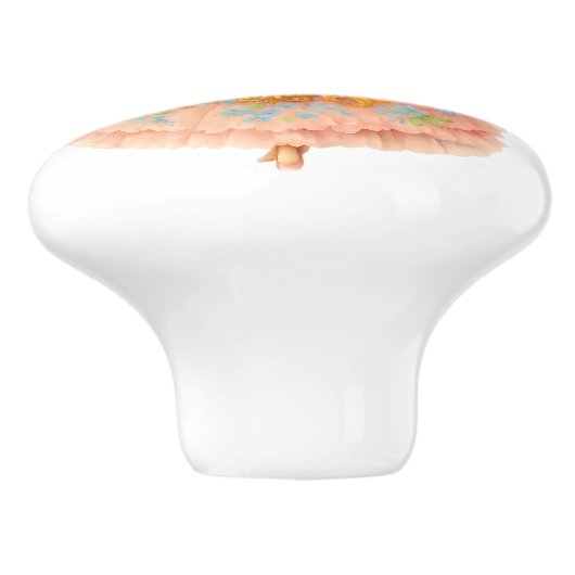 ロマン魅力的ティックヴィンテージガールフローラフレーム セラミックノブ (側面)