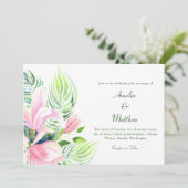 ロマン鮮やかカル熱帯フローラマグノリア結婚ズ 招待状 (スタンド正面)