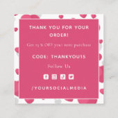 ロマン鮮やかティックハートバレンタインデーありがとう スクエア名刺 (裏面)