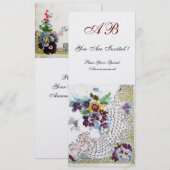 ロマンi̇トカピンクブルーホワイトフローラ結婚式 プログラム (正面/裏面)