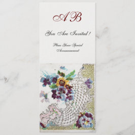 ロマンi̇トカピンクブルーホワイトフローラ結婚式 プログラム