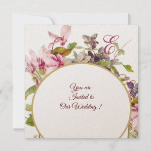 ロマンi̇トカモノグラム,ピンクシクラメン,フローラ 招待状