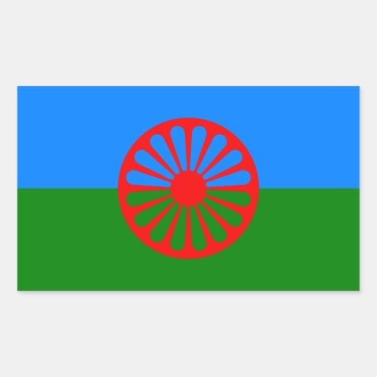 ロマ国旗 – Romani Flag 長方形シール (正面)