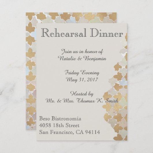 ロマ素朴ス結婚ズ | リハーサルディナー招待状 招待状 (正面/裏面)