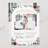 ロマ素朴ンス美しい二つ結婚の写真 招待状 (正面/裏面)