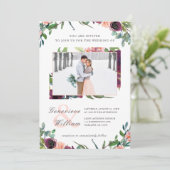 ロマ素朴ンス美しい二つ結婚の写真 招待状 (スタンド正面)