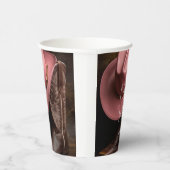 ロマ素朴ンス:カウボーイブーツ&バラハット結婚ズ 紙コップ (右)