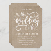 ロマ素朴ンス |クラフトフェイク紙ウェディング招待 招待状 (正面/裏面)