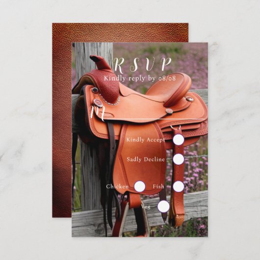 ロマ素朴ンス:フェンスのサドル 出欠カード (正面/裏面)