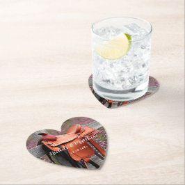 ロマ素朴ンス：フェンスサドル結婚 ペーパーコースター